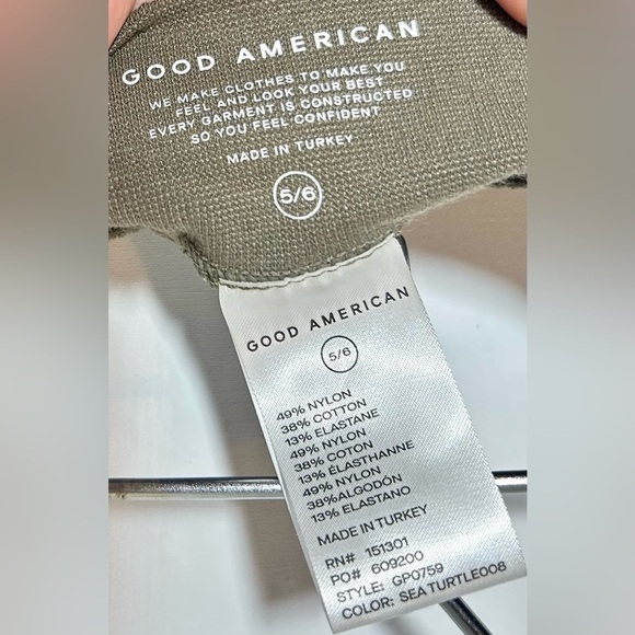 NWT Good American Ribbed High-Waisted Stretchy Leggings in Sea Turtle, 2XL/3XL - Picture 7 of 10